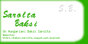 sarolta baksi business card